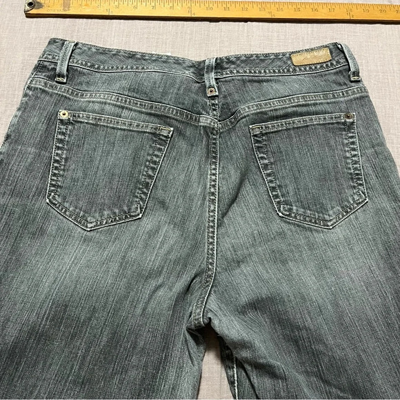 Vintage Eddie Bauer 2007 Stone washed flare leg Women size 12 jeans Y2K bootcut - Picture 7 of 7